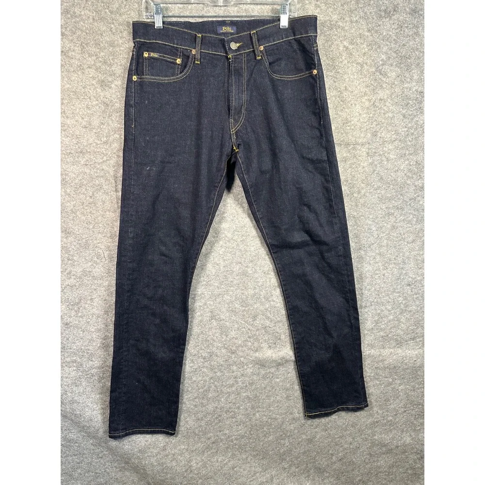 Polo Ralph Lauren Varick Slim‎ Straight Jeans Mens 32x34 Dark Wash Denim